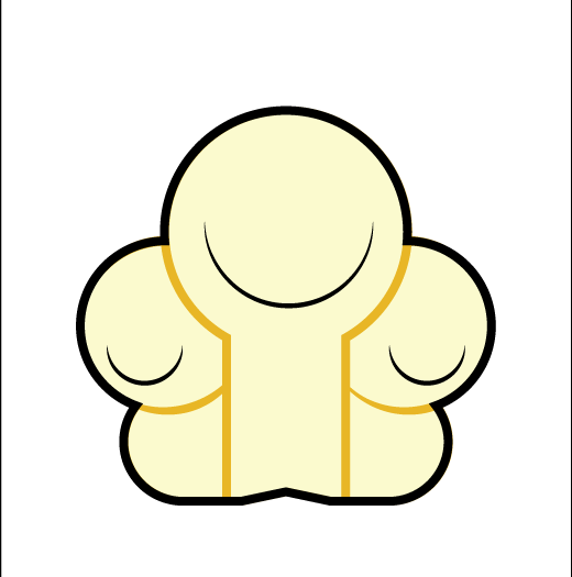 Smiling popcorn character