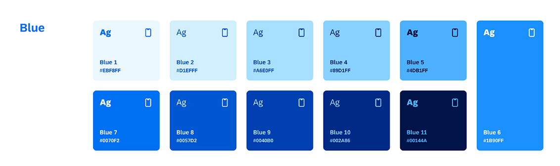 SAP expanded blue colour palette