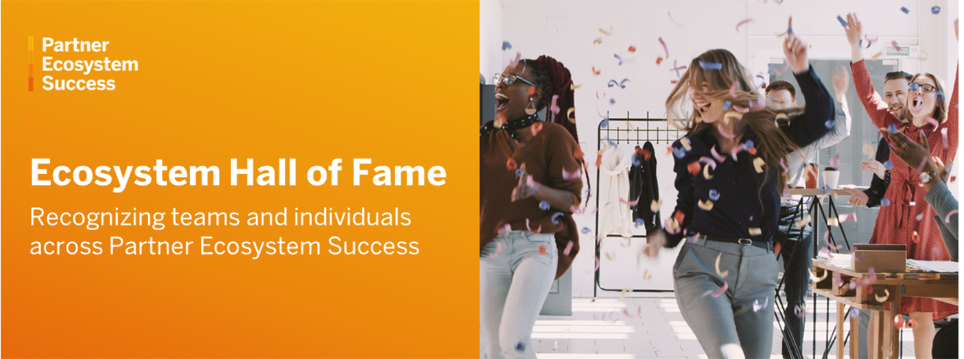2018 to 2023 orange Ecosystem Hall of Fame banner