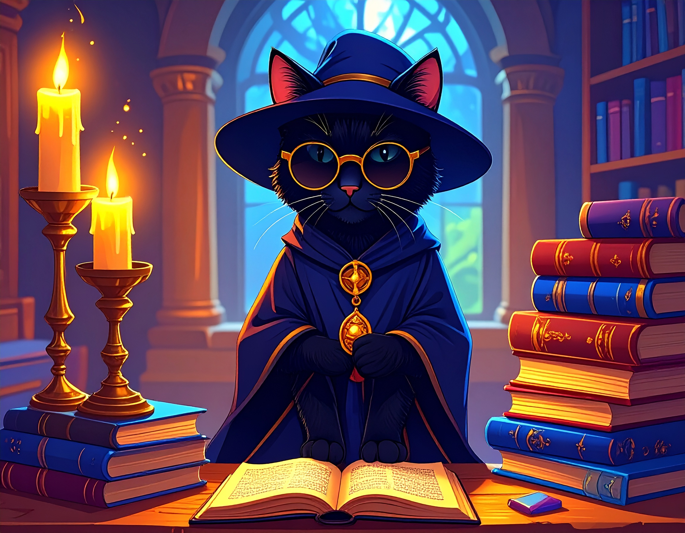Early concept illustration of the Marginalia cat character