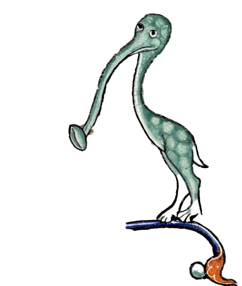 Long green dotted creature from the Marginalia moodboard